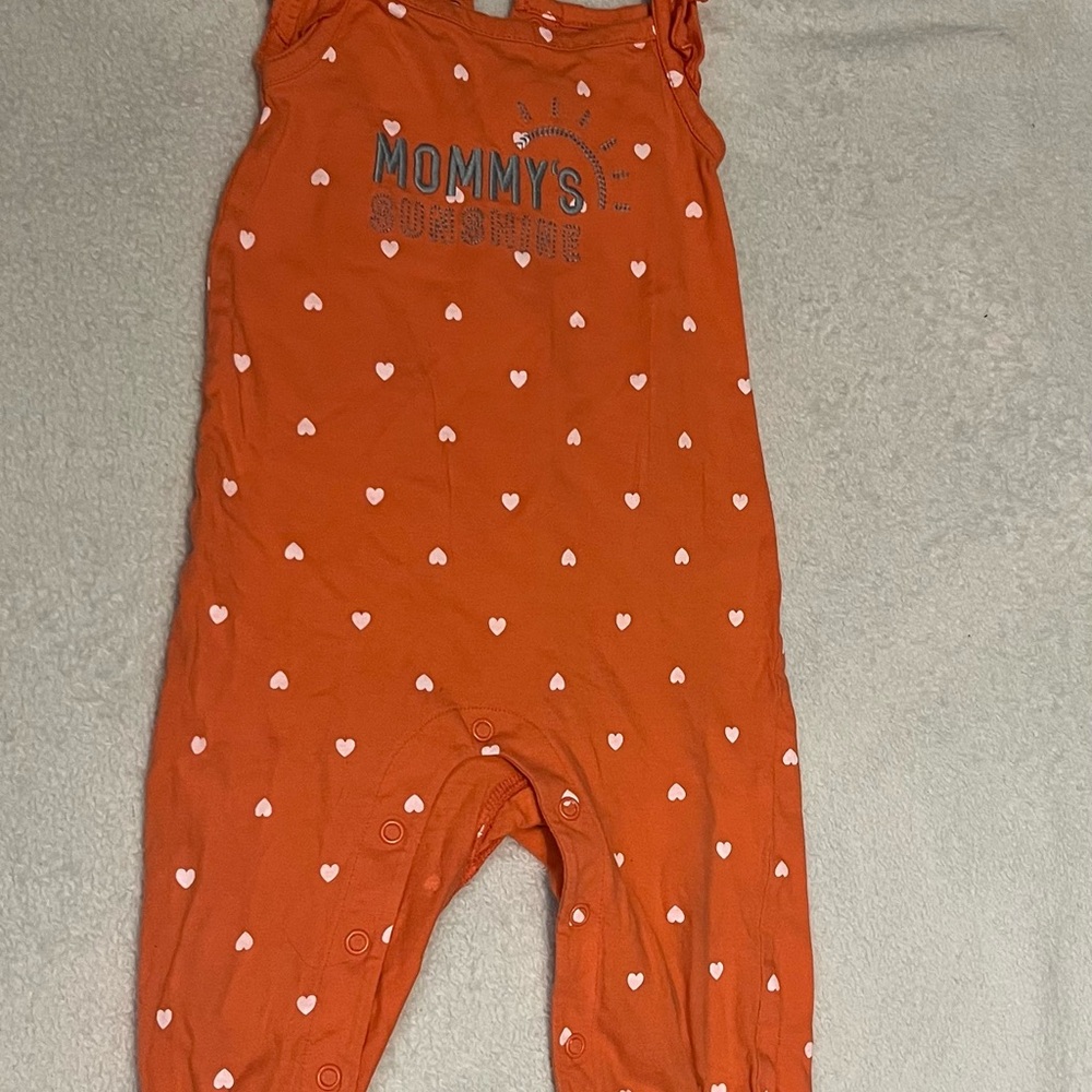 Carter's Orange Bodysuit with White Hearts
